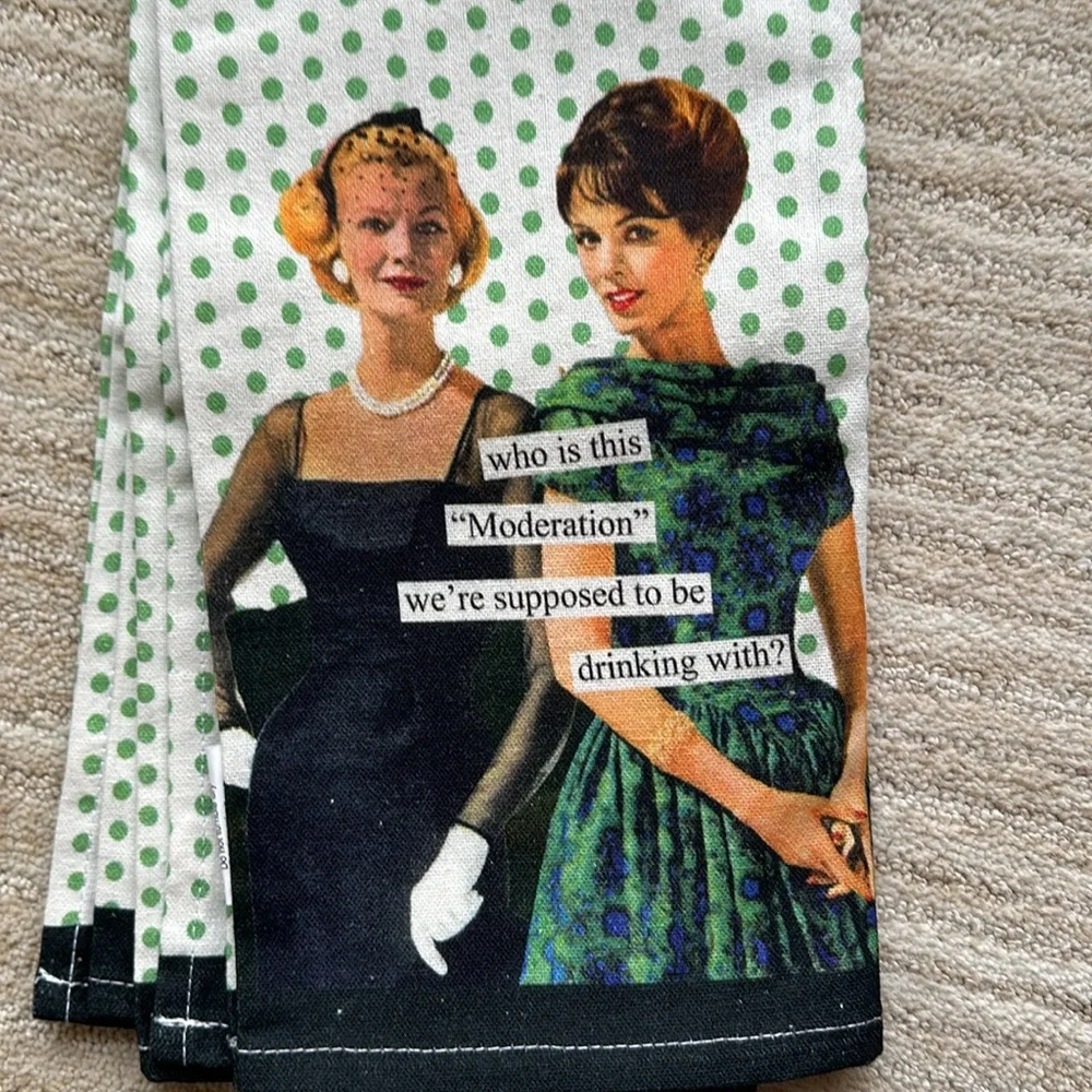Boston International Anne Taintor Cotton Kitchen Towels Set of 2 Moderation Who?